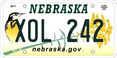 NE license plate XOL242