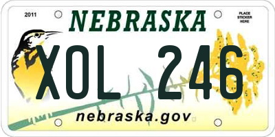 NE license plate XOL246