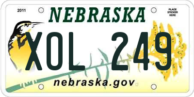 NE license plate XOL249