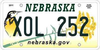 NE license plate XOL252
