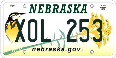 NE license plate XOL253