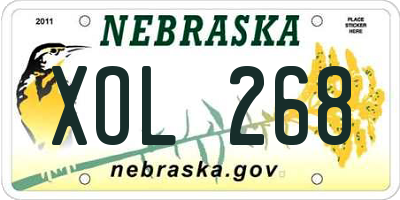NE license plate XOL268