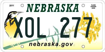 NE license plate XOL277