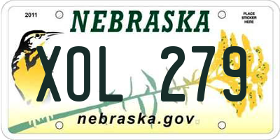 NE license plate XOL279