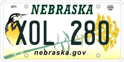 NE license plate XOL280