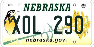 NE license plate XOL290