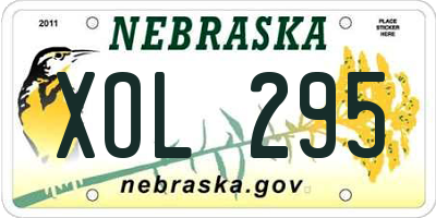 NE license plate XOL295