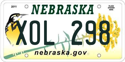 NE license plate XOL298
