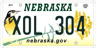 NE license plate XOL304