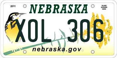 NE license plate XOL306