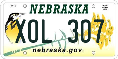 NE license plate XOL307