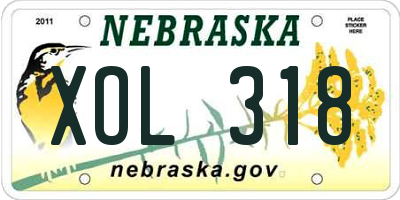 NE license plate XOL318