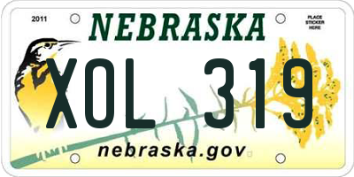 NE license plate XOL319