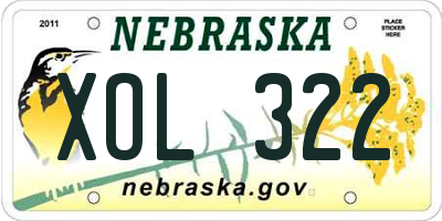 NE license plate XOL322