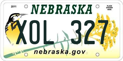 NE license plate XOL327