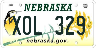 NE license plate XOL329