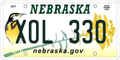 NE license plate XOL330