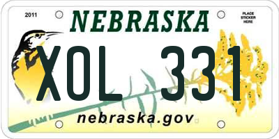 NE license plate XOL331