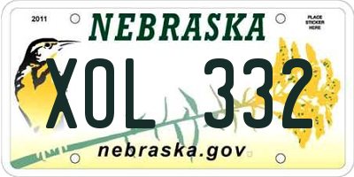 NE license plate XOL332