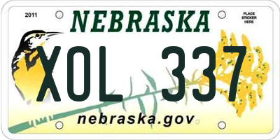 NE license plate XOL337