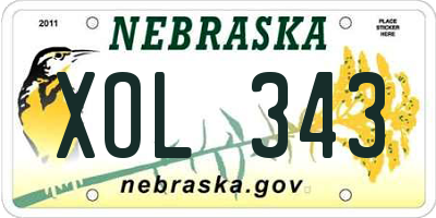 NE license plate XOL343