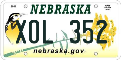 NE license plate XOL352