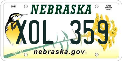 NE license plate XOL359