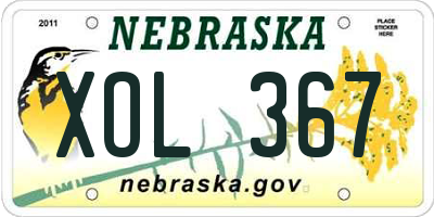 NE license plate XOL367
