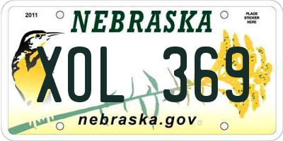 NE license plate XOL369