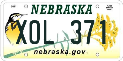 NE license plate XOL371