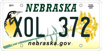 NE license plate XOL372