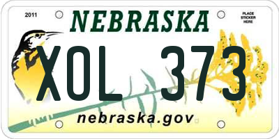 NE license plate XOL373