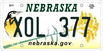 NE license plate XOL377