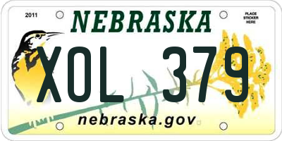 NE license plate XOL379