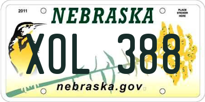 NE license plate XOL388