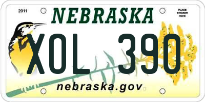 NE license plate XOL390