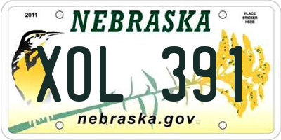 NE license plate XOL391
