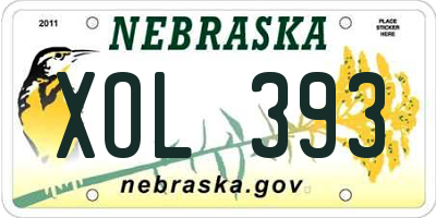 NE license plate XOL393