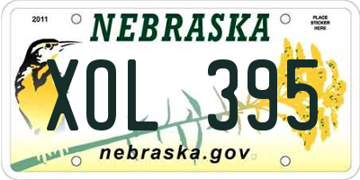 NE license plate XOL395