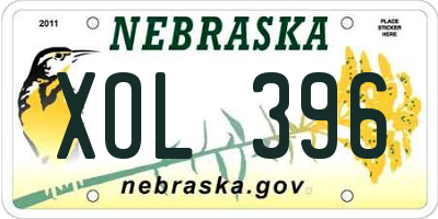 NE license plate XOL396