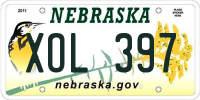NE license plate XOL397