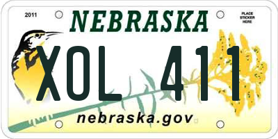 NE license plate XOL411
