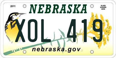 NE license plate XOL419