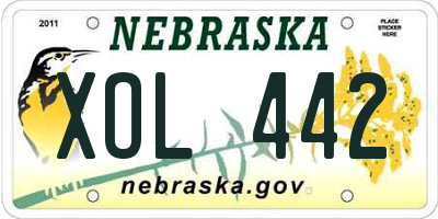 NE license plate XOL442