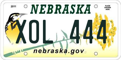 NE license plate XOL444
