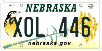 NE license plate XOL446