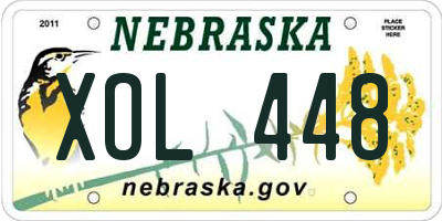 NE license plate XOL448