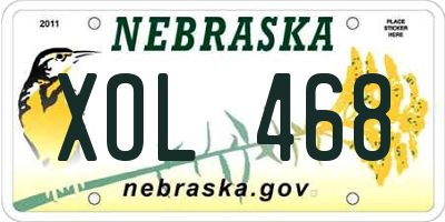 NE license plate XOL468