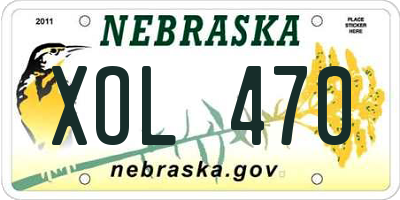 NE license plate XOL470