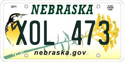 NE license plate XOL473